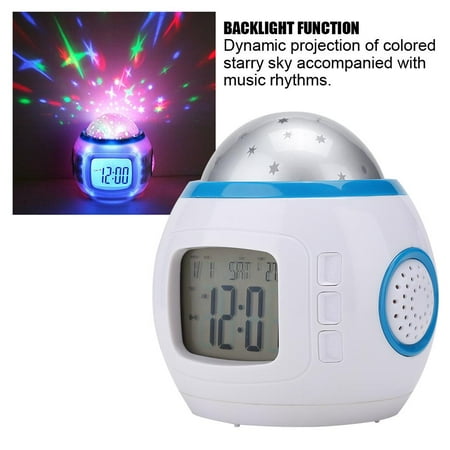 Enfants LED  Star Sky Musique Réveil Numérique Projection Calendrier Thermomètre